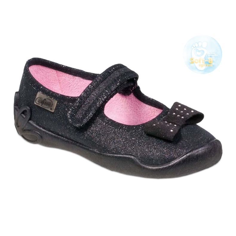 Befado Children’s Ballerinas 114x240 cu un arc în paiete negru Befado Children’s Ballerinas 114x240 cu un arc în paiete negru