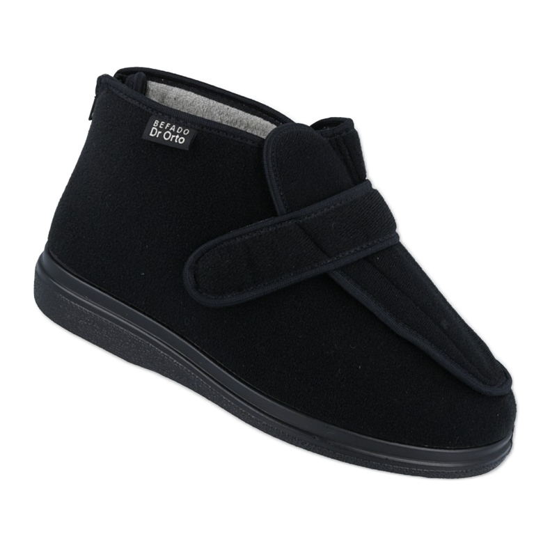 Papuci pentru bărbați Dr.ORTO Befado cu velcro 987M002 negru, căptușeală argintie(Ag)