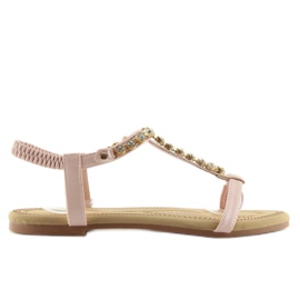 Sandale cu zirconiu cubic roz AS10875 Roz