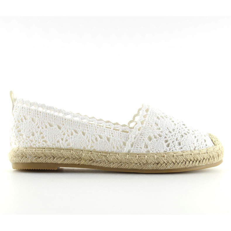 Espadrile din dantela alba BB11 alb