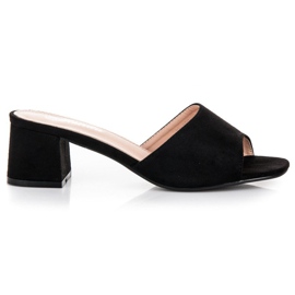 Renda Sandale din piele intoarsa cu toc inalt negru Renda Sandale din piele intoarsa cu toc inalt negru