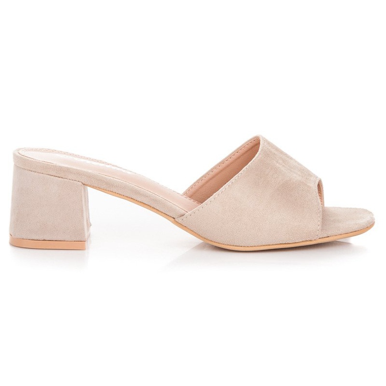 Renda Sandale din piele intoarsa cu toc inalt maro