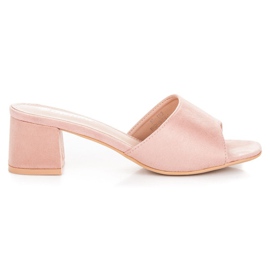 Renda Sandale din piele intoarsa cu toc inalt roz Renda Sandale din piele intoarsa cu toc inalt roz