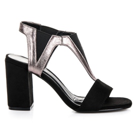 Sandale slip-on cu toc Vinceza negru