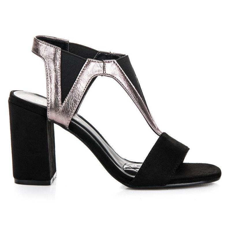 Sandale slip-on cu toc Vinceza negru