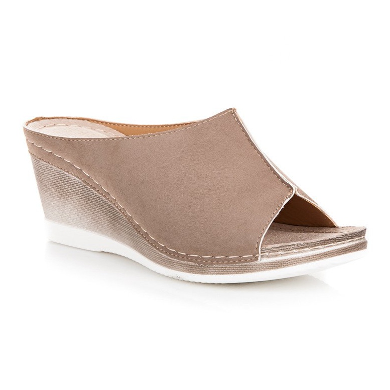 Sandale cu pană Vinceza maro