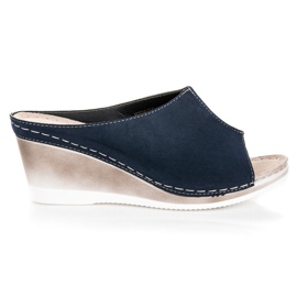 Sandale cu pană Vinceza albastru