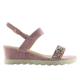 Sandale cu pane joase violet malva Sandale cu pane joase violet malva