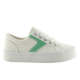 Adidasi albi cu talpa inalta K1831401 Blanco