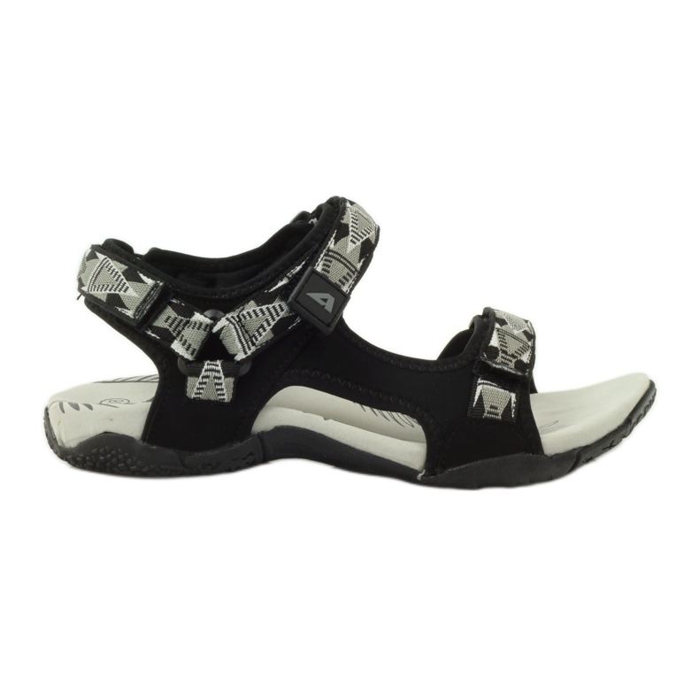 American Club Sandale cu inserție din piele americană 6102 negru gri