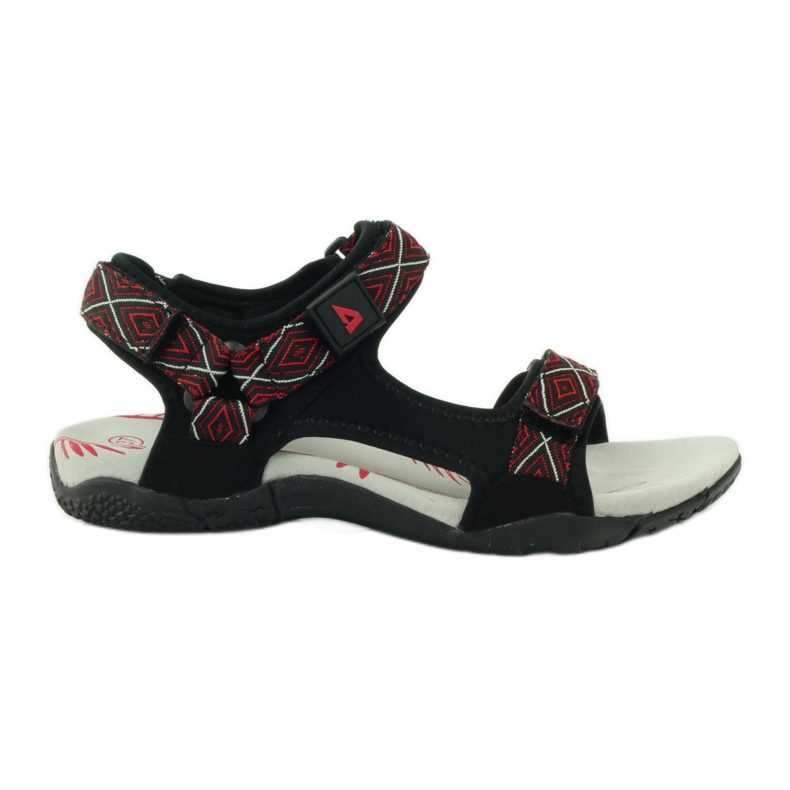 American Club Sandale cu inserție din piele americană 6102 negru roșu