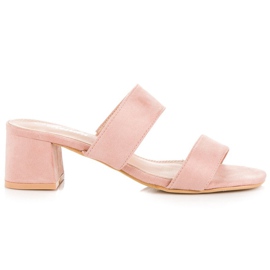 Renda Papuci roz din piele intoarsa Renda Papuci roz din piele intoarsa