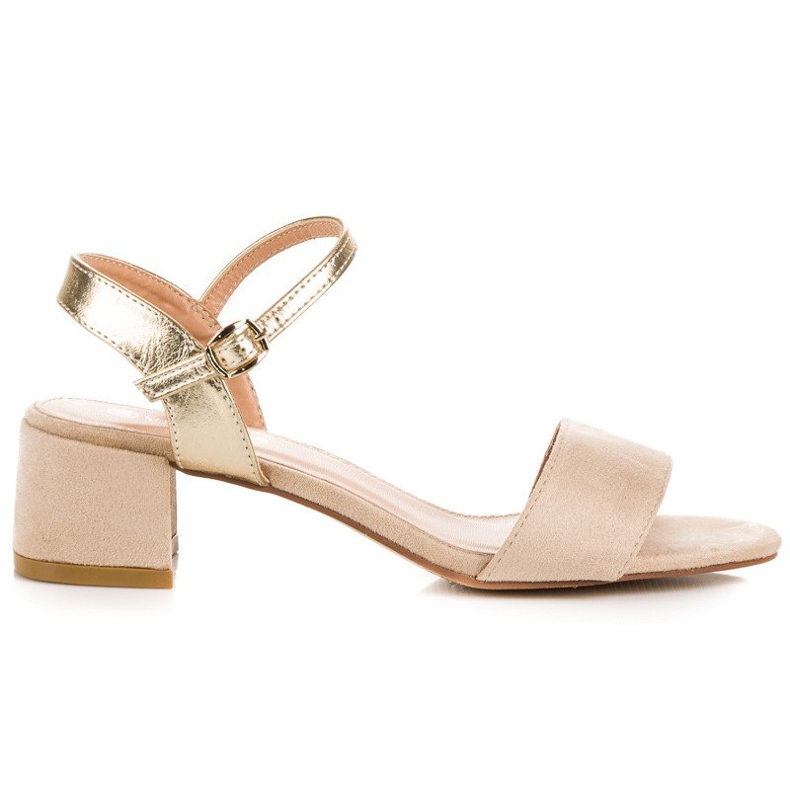 Sandale cu toc bej de la VINCEZA