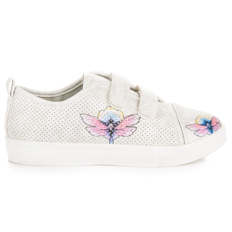 Pantofi albi cu Velcro VINCEZA