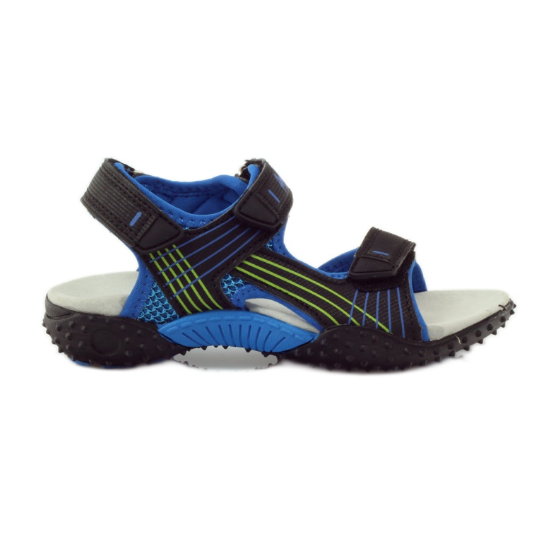 American Club Sandale cu inserție din piele americană 5261 negru albastru verde