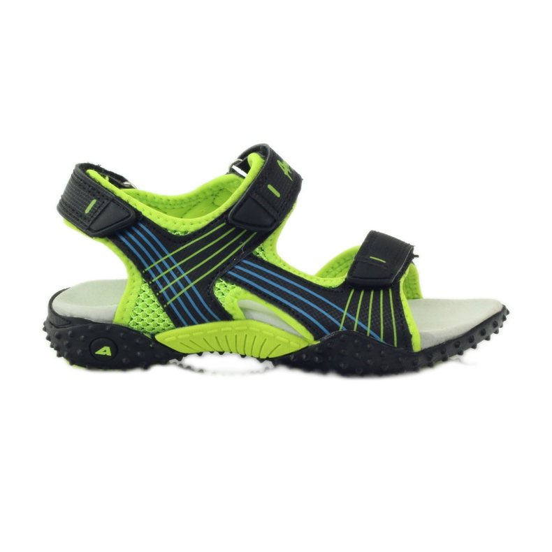 American Club Sandale cu inserție din piele americană 5261 verde negru