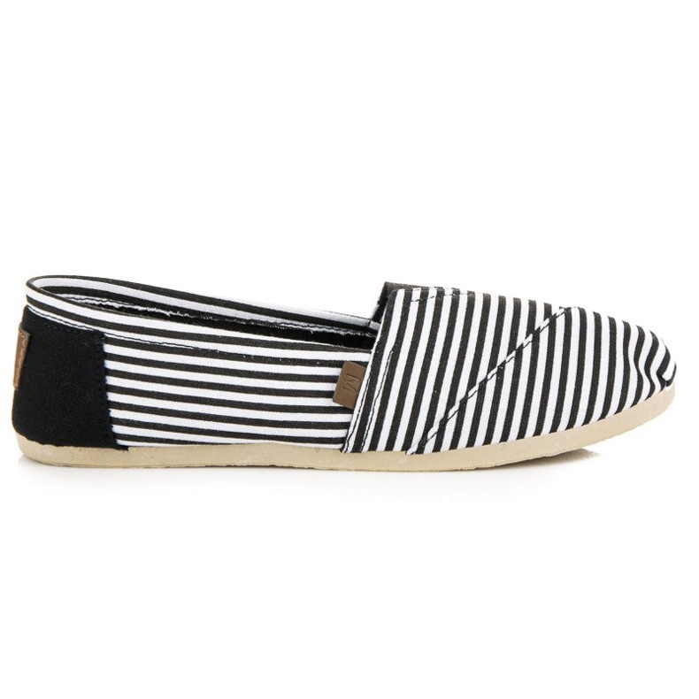 McKey Espadrile confortabile cu dungi negru