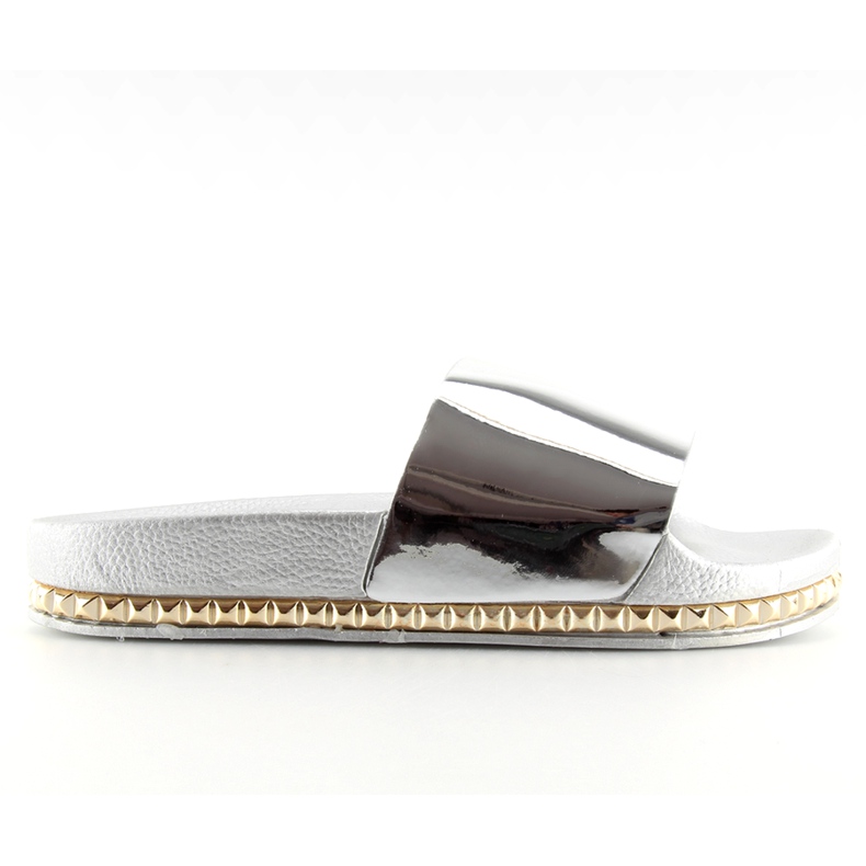 Papuci de dama argintii N-29 argintii gri
