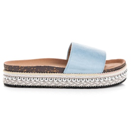 Seastar Papuci boho la modă albastru
