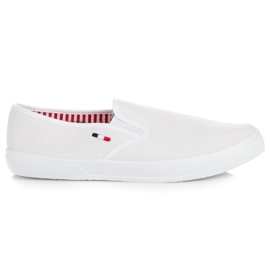 McKey Tenisi albi cu slip-on