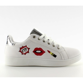 Adidași FB-15 WHITE / SILVER cu petice buzele dulci alb Adidași FB-15 WHITE / SILVER cu petice buzele dulci alb