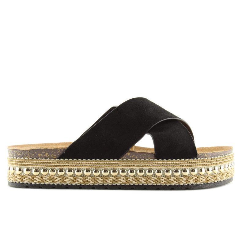 H55 papuci espadrile negre negru