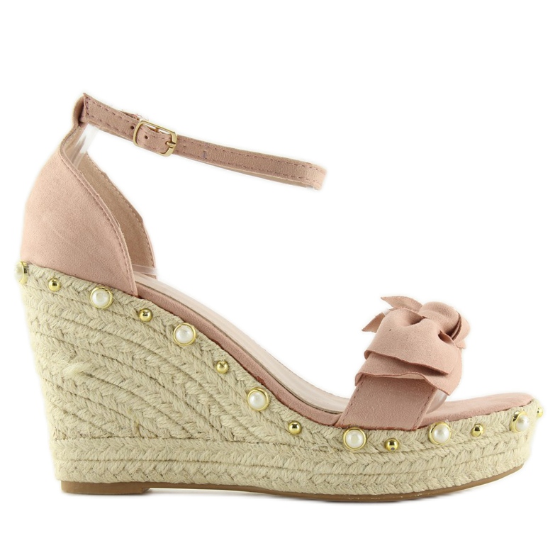 Sandale, espadrile pe pane roz L2668