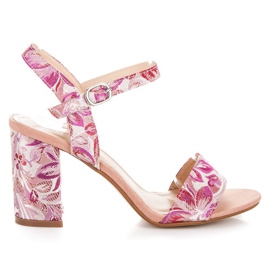 Seastar Sandale casual cu toc înalt roz