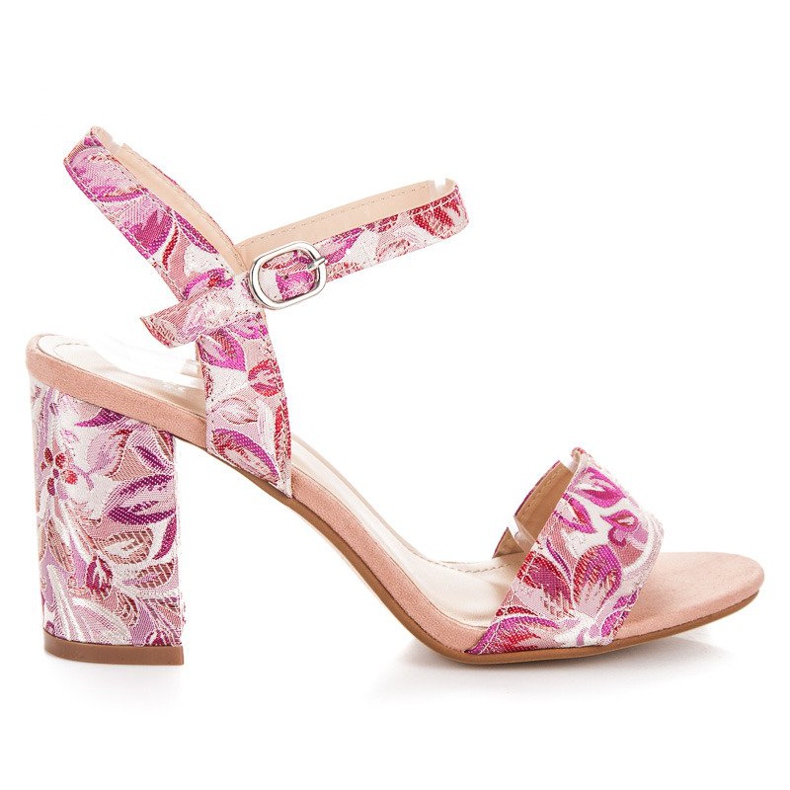 Seastar Sandale casual cu toc înalt roz