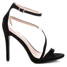 Seastar Sandale elegante cu toc inalt negru