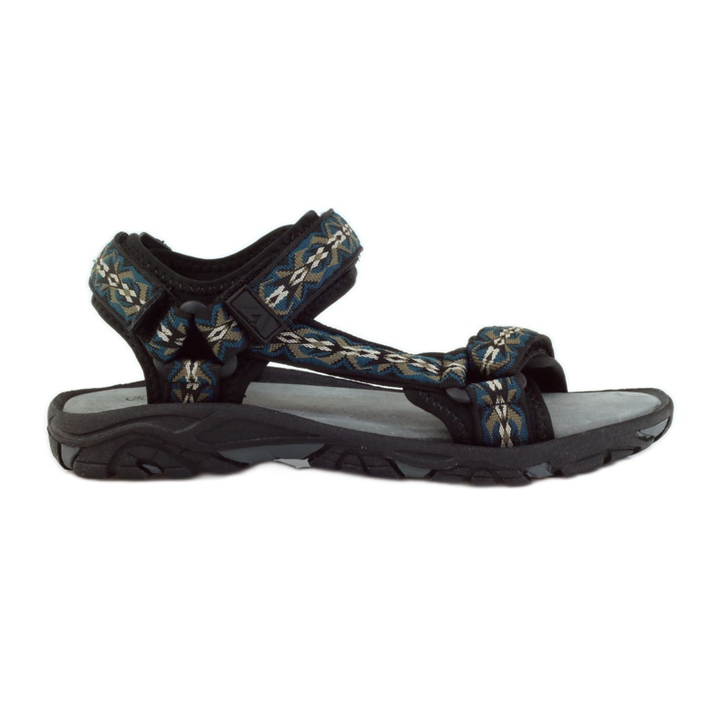 American Club Sandale cu inserție din piele americană 1728 negru