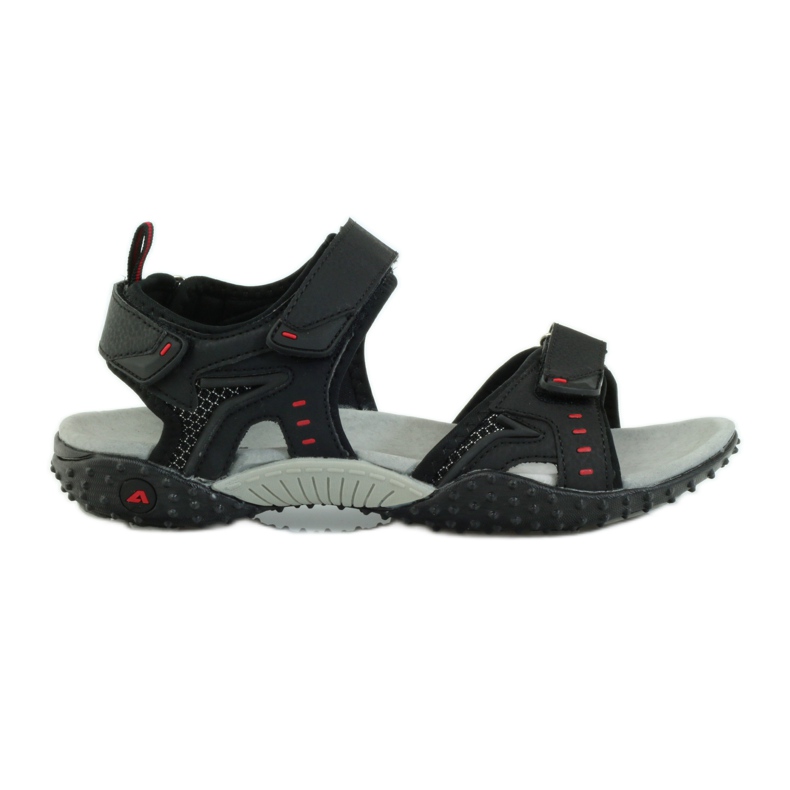 American Club Sandale cu inserție din piele americană 1715 negru