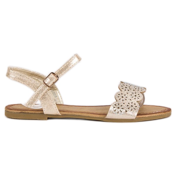 Comer Sandale plate prinse cu cataramă galben Comer Sandale plate prinse cu cataramă galben