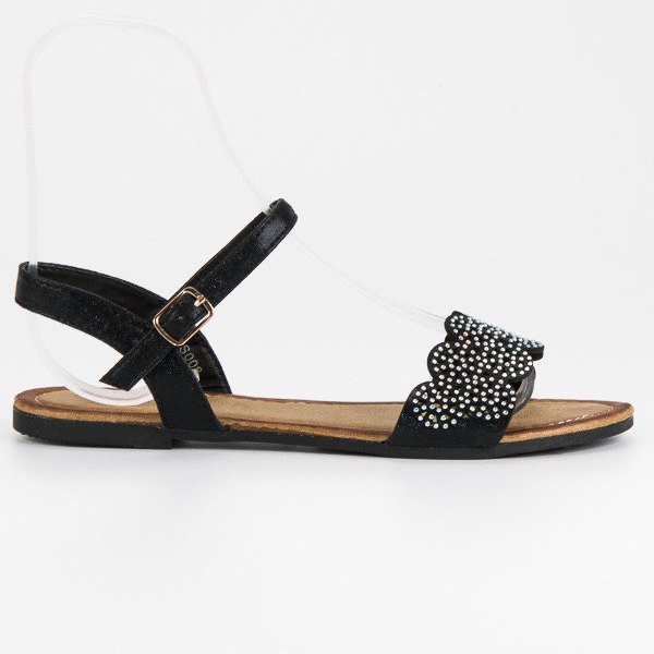Comer Sandale plate prinse cu cataramă negru