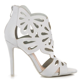 Vices Sandale elegante cu fecioare gri