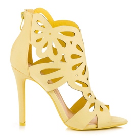 Vices Sandale elegante cu fecioare galben Vices Sandale elegante cu fecioare galben