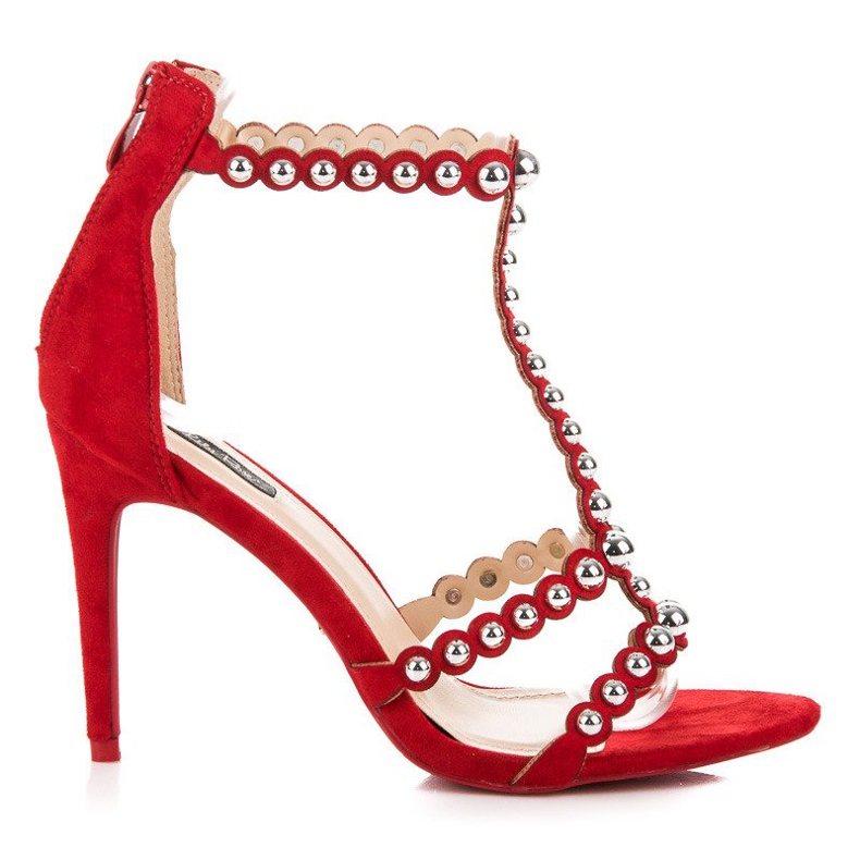 Sandale din piele roșie roșu