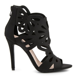 Vices Sandale elegante cu fecioare negru Vices Sandale elegante cu fecioare negru
