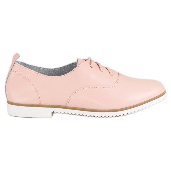 MAZARO Pantofi din piele pudra roz