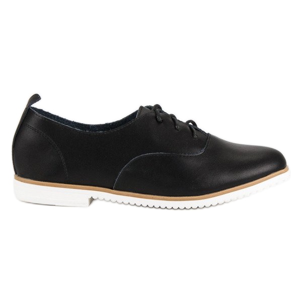 Pantofi mazaro din piele neagra negru
