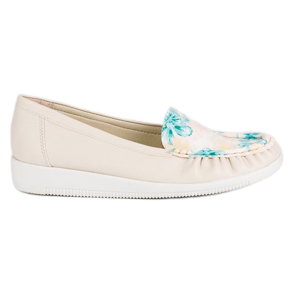Tullo Mocasini Bej Cu Flori Tullo Mocasini Bej Cu Flori
