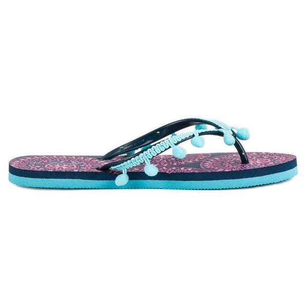 Ax Boxing Flip-flops cu pompoane albastru