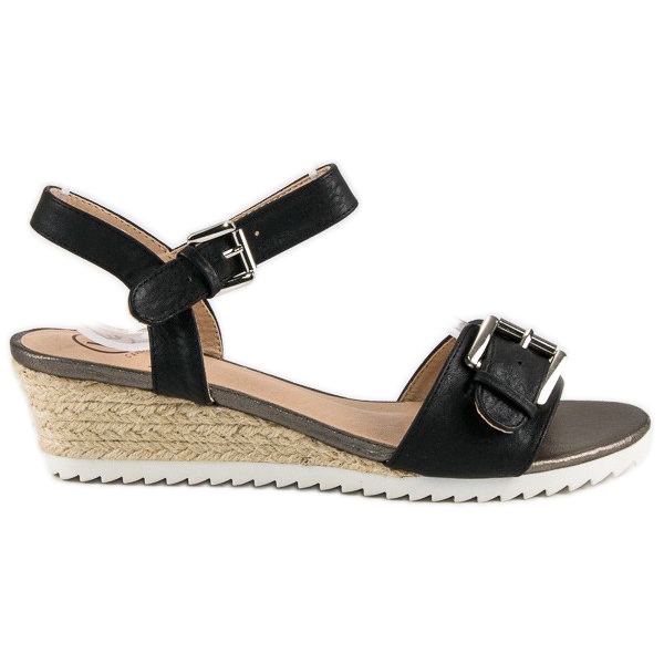 Kylie Sandale espadrile cu catarama negru Kylie Sandale espadrile cu catarama negru