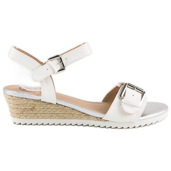Kylie Sandale espadrile cu catarama alb Kylie Sandale espadrile cu catarama alb