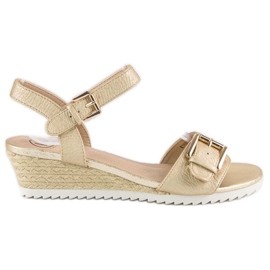 Kylie Sandale espadrile cu catarama galben Kylie Sandale espadrile cu catarama galben