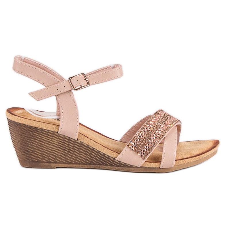 Fama Sandale cu ornamente roz Fama Sandale cu ornamente roz