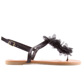 Sandale negre cu flori CK36P negre negru