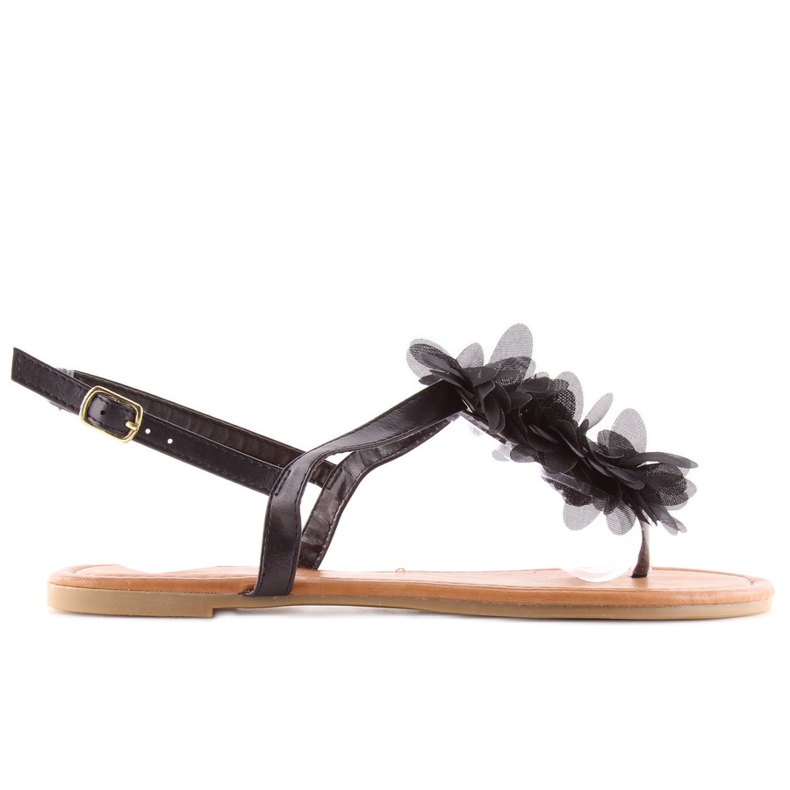 Sandale negre cu flori CK36P negre negru