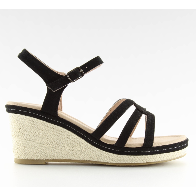 Sandale negre pe toc mic SR-2817 Negru