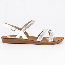 American Club Sandale cu ornamente americane alb